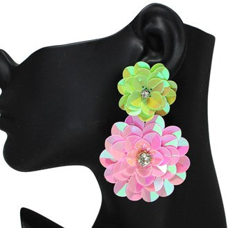 Large Statement Flower Earrings
