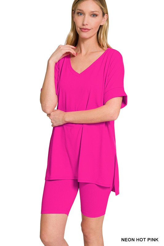 Two Piece Buttery Soft Short Set