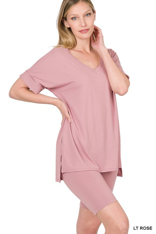 Two Piece Buttery Soft Short Set