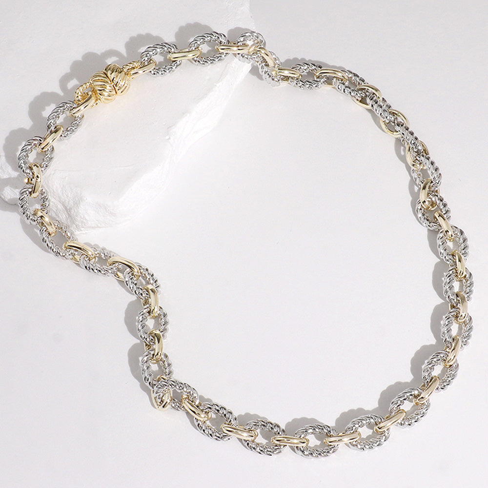 DY Inspired Two Tone Link Necklace