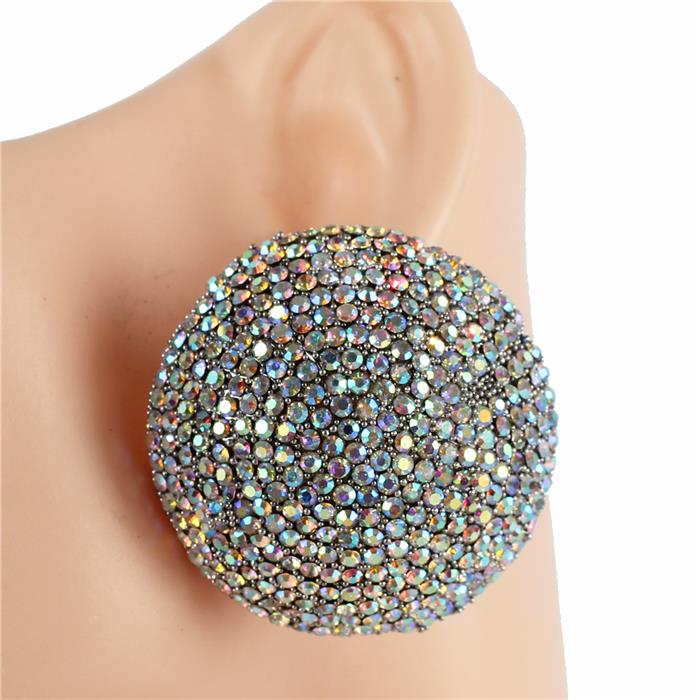 Round Bling Statement Earrings