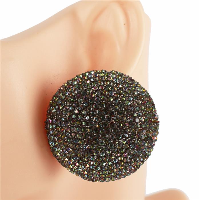 Round Bling Statement Earrings