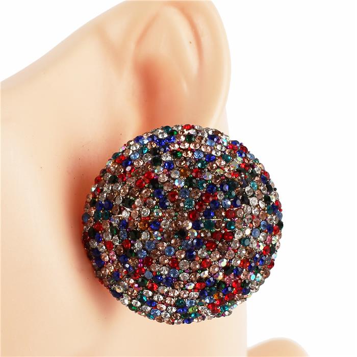 Round Bling Statement Earrings