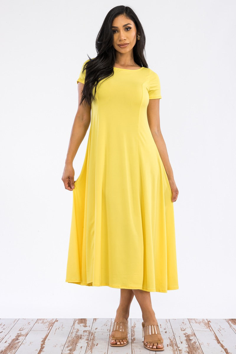 Cap Sleeve Maxi Dress with Pockets