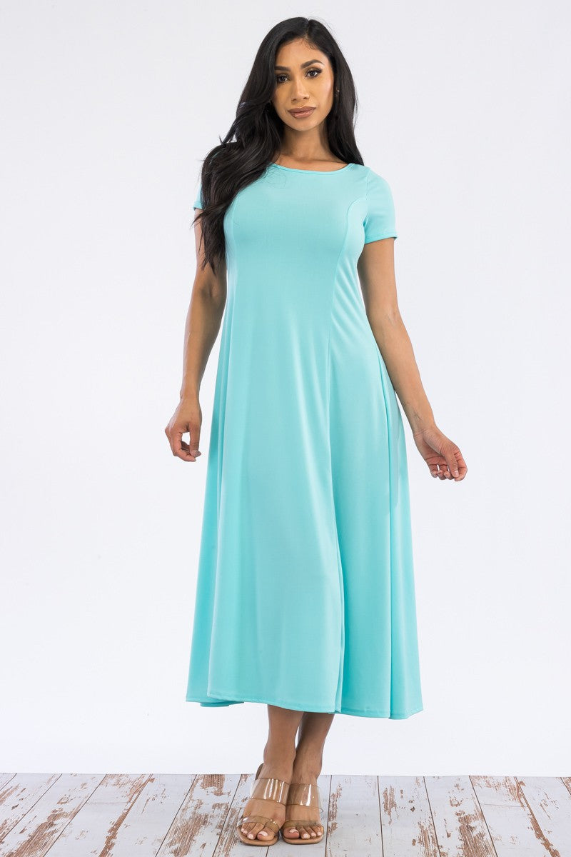 Cap Sleeve Maxi Dress with Pockets