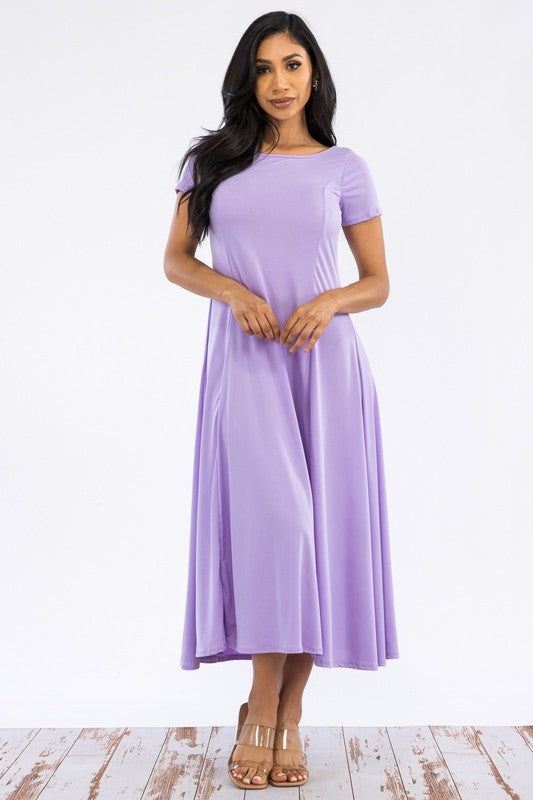 Cap Sleeve Maxi Dress with Pockets