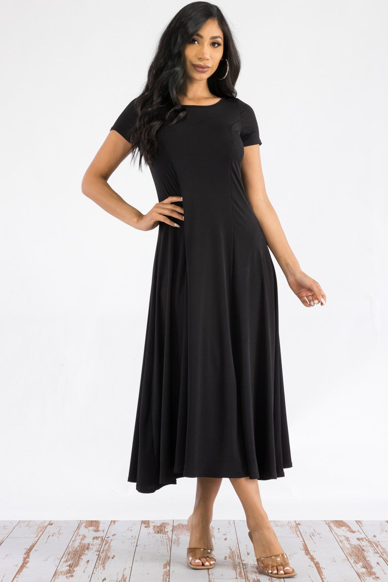 Cap Sleeve Maxi Dress with Pockets