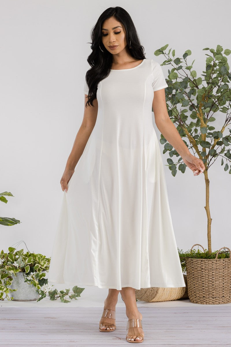 Cap Sleeve Maxi Dress with Pockets