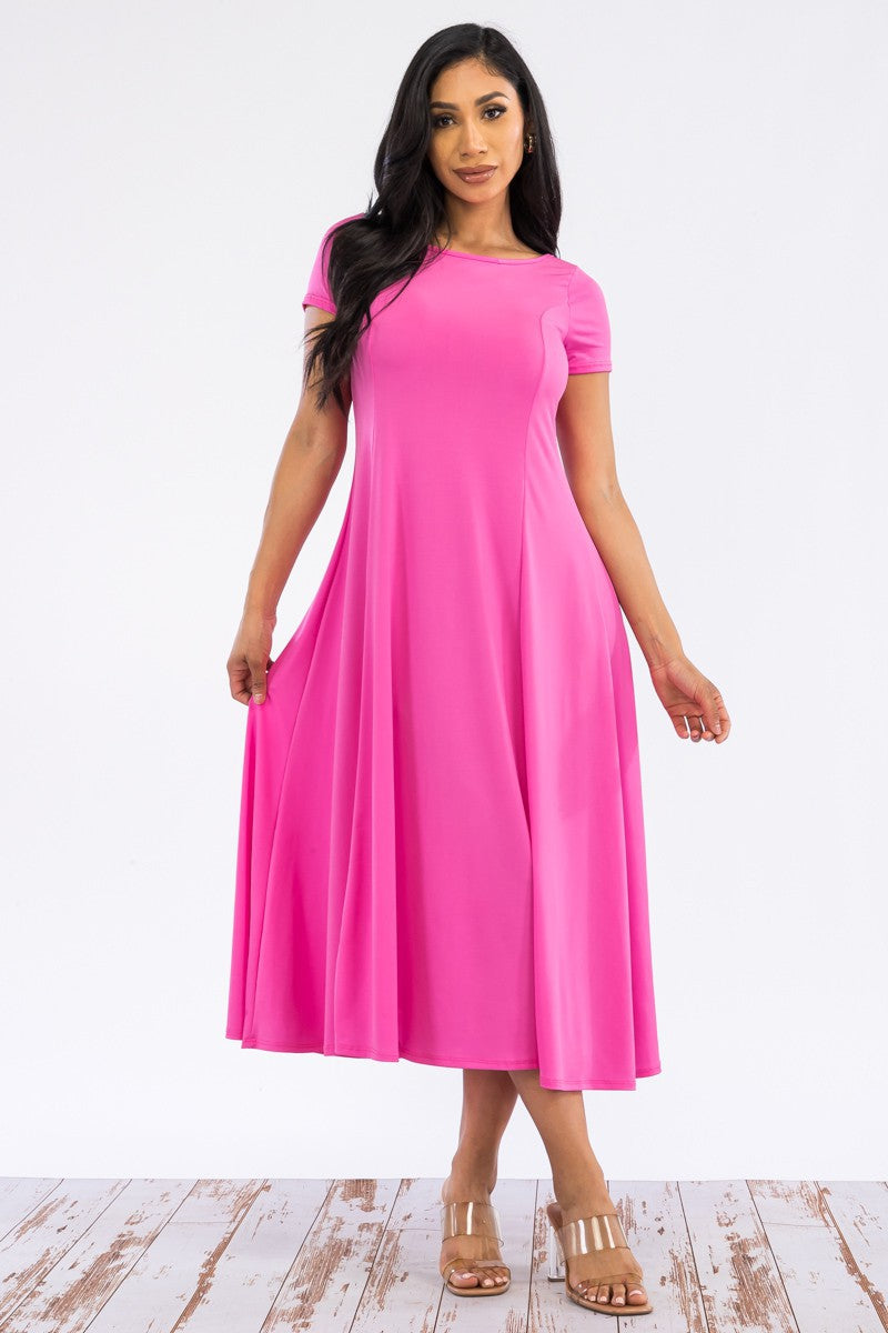 Cap Sleeve Maxi Dress with Pockets