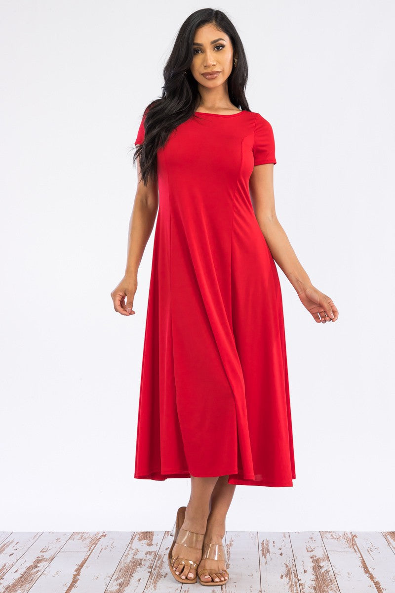 Cap Sleeve Maxi Dress with Pockets