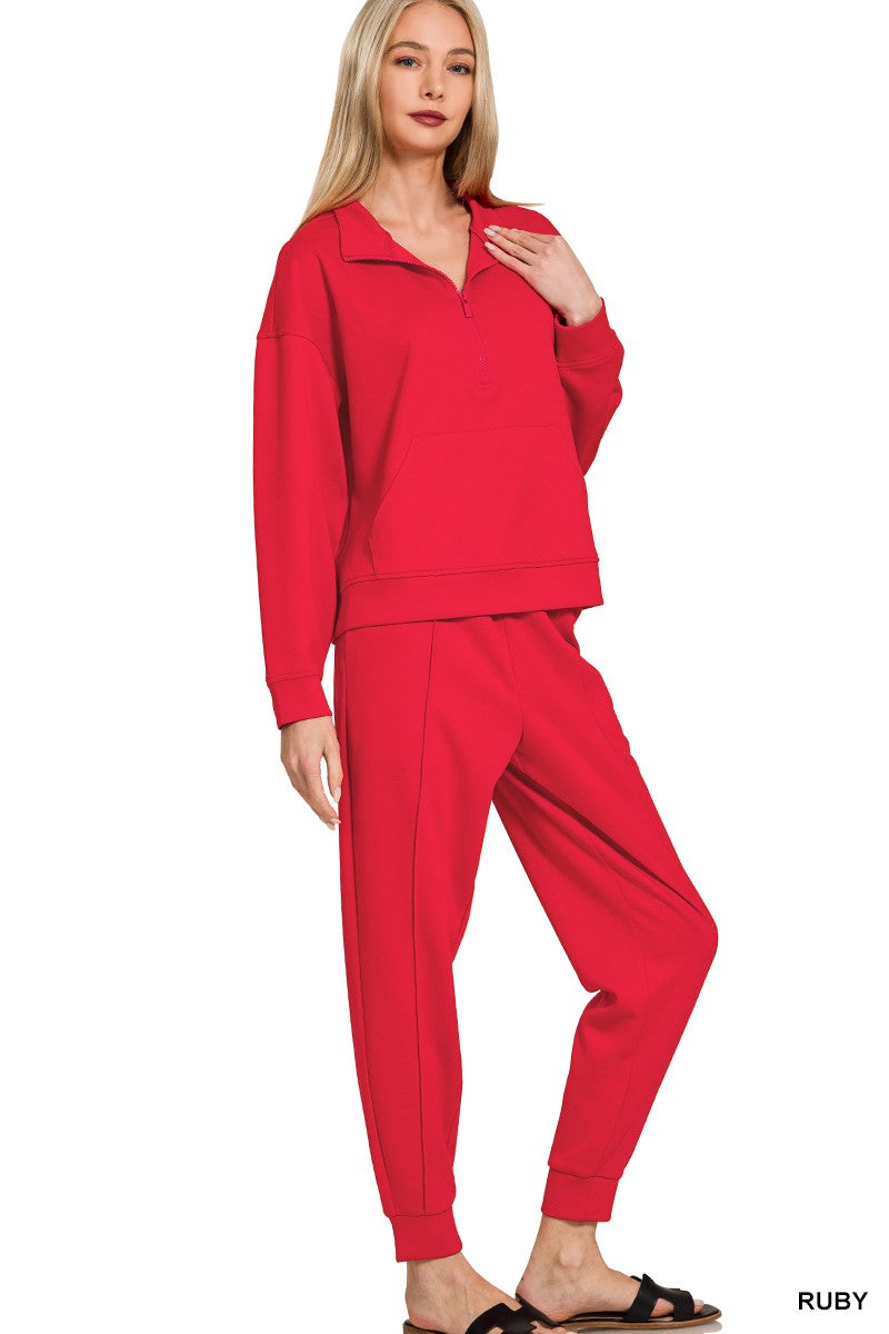 Two Piece Zipper Jogger Suit