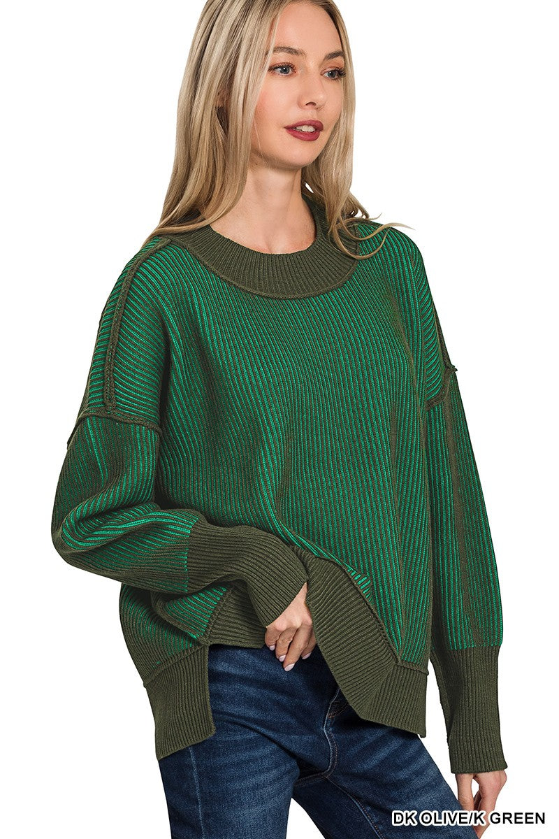 Beautifully Designed Two Tone Sweater