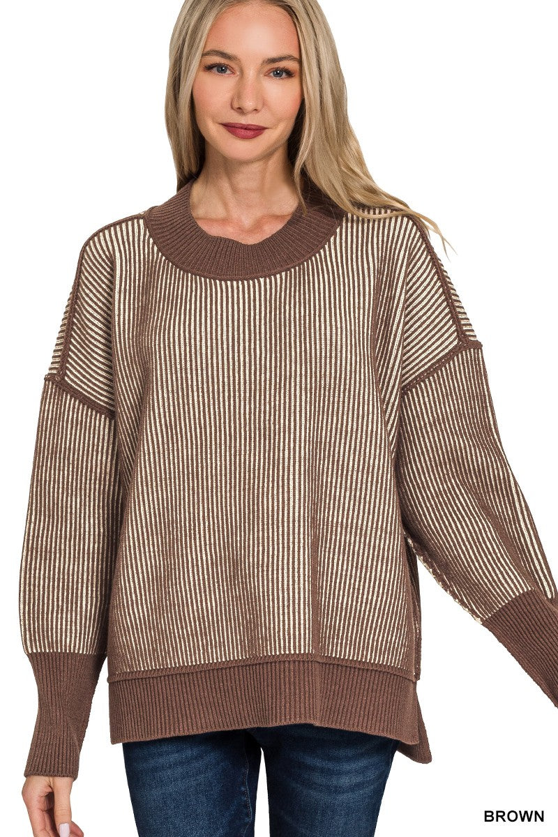Beautifully Designed Two Tone Sweater