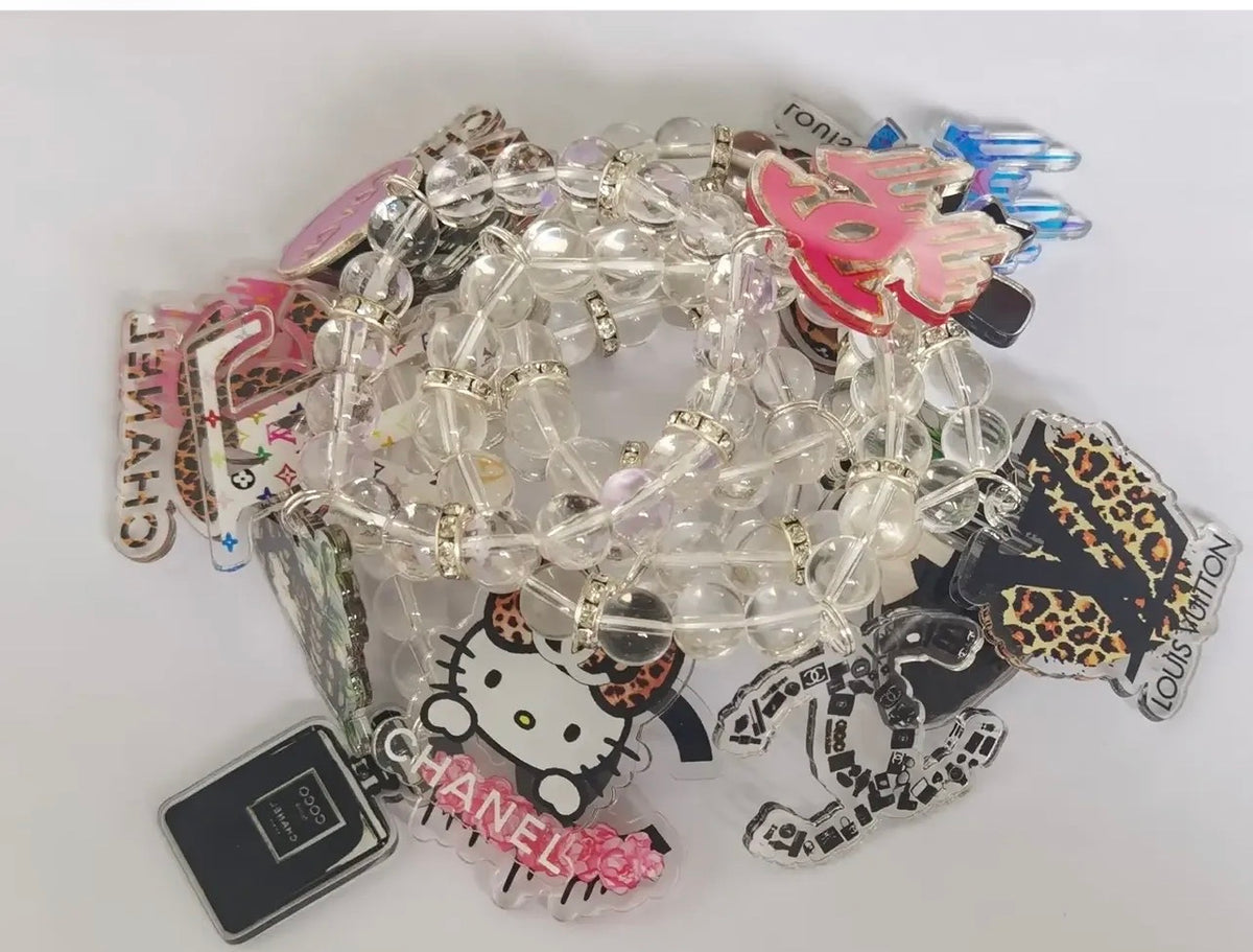 Clear Designer Inspired Three Piece Bracelet Set