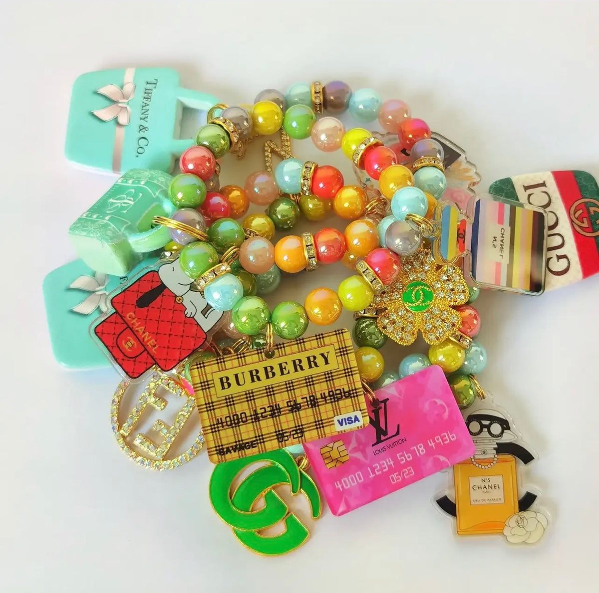 Multi Color Mix Designer Inspired Three Piece Bracelet Set