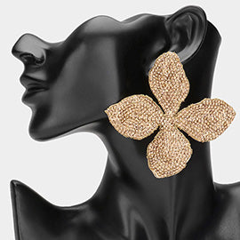 Large Bling Flower Statement Earrings