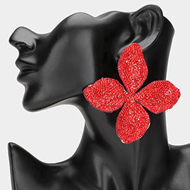 Large Bling Flower Statement Earrings