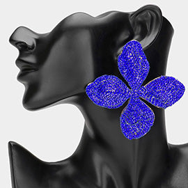 Large Bling Flower Statement Earrings
