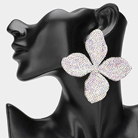 Large Bling Flower Statement Earrings
