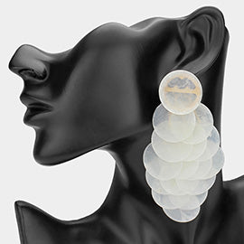 Layered Disc Acrylic Statement Earrings