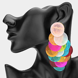 Layered Disc Acrylic Statement Earrings