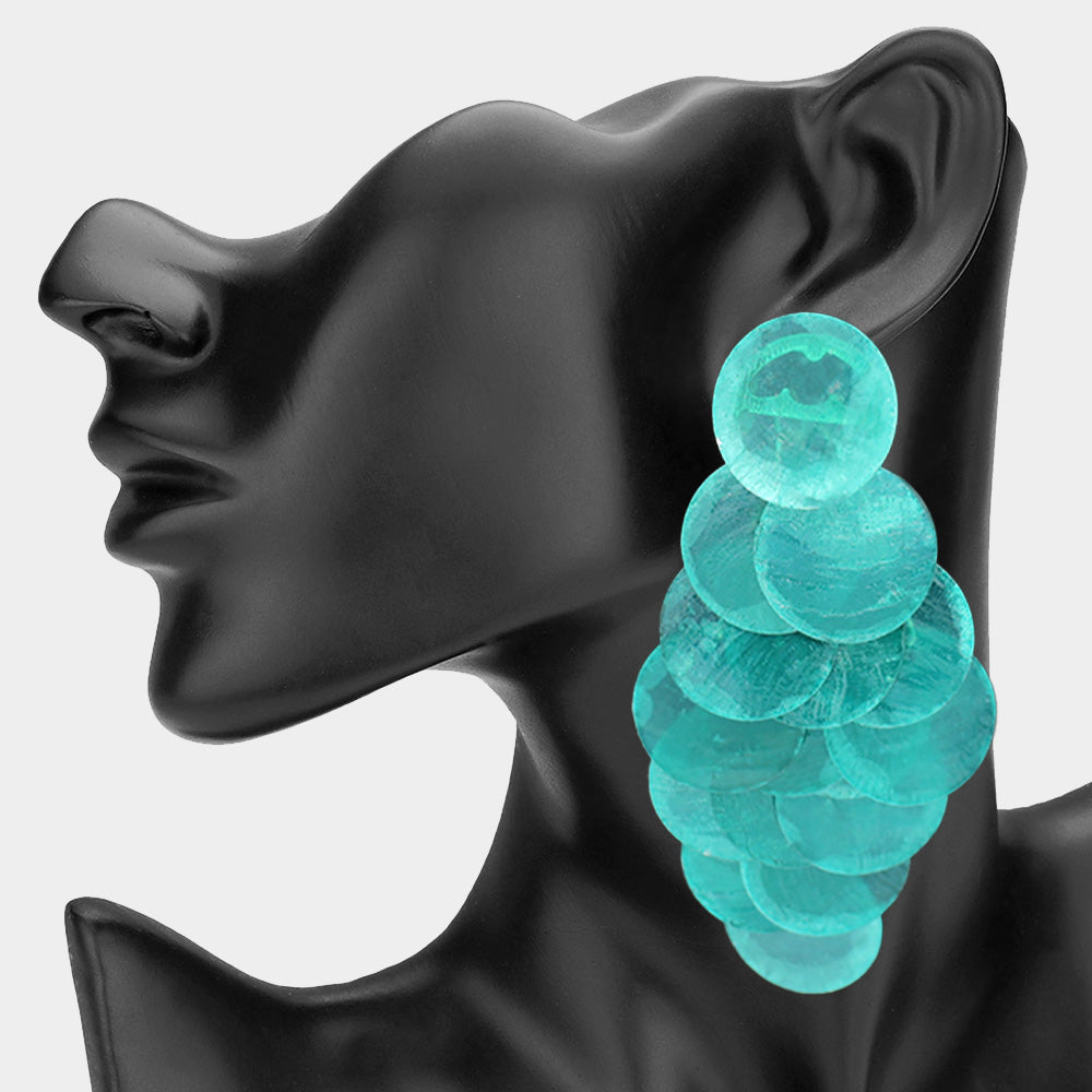 Layered Disc Acrylic Statement Earrings