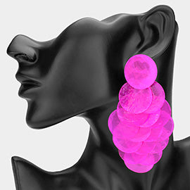 Layered Disc Acrylic Statement Earrings