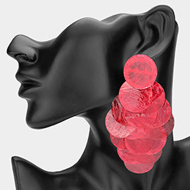 Layered Disc Acrylic Statement Earrings