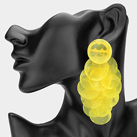 Layered Disc Acrylic Statement Earrings