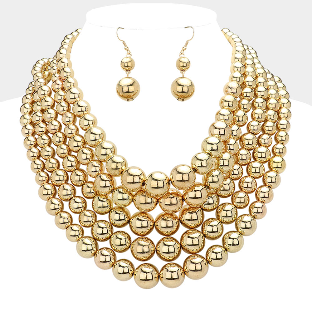 Five Layer Beaded Necklace Set