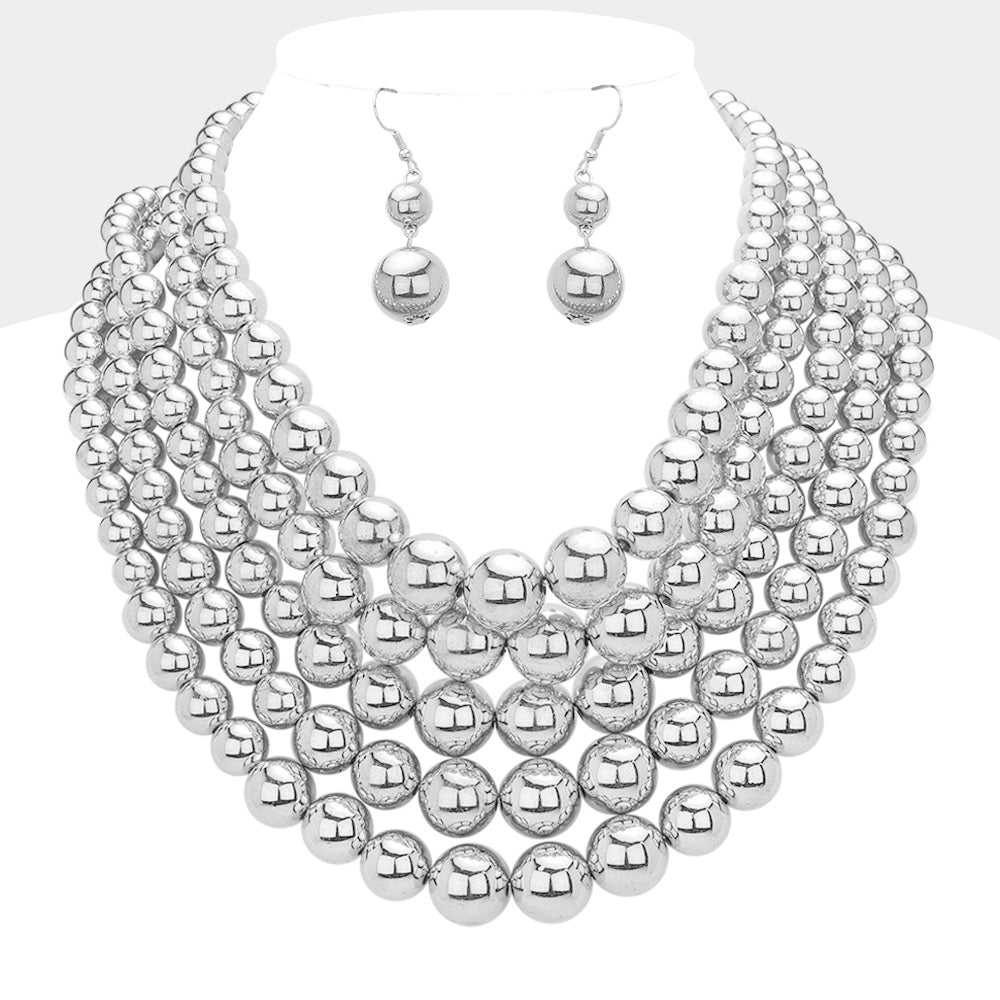 Five Layer Beaded Necklace Set