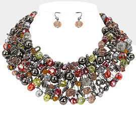 Beaded Statement Necklace Set