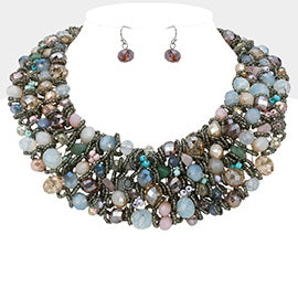 Beaded Statement Necklace Set