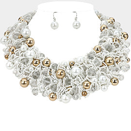 Beaded Statement Necklace Set