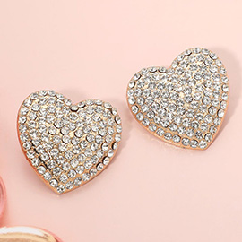Bling Heart Stud Earrings