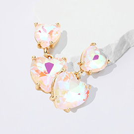 Double Heart Stone Earrings