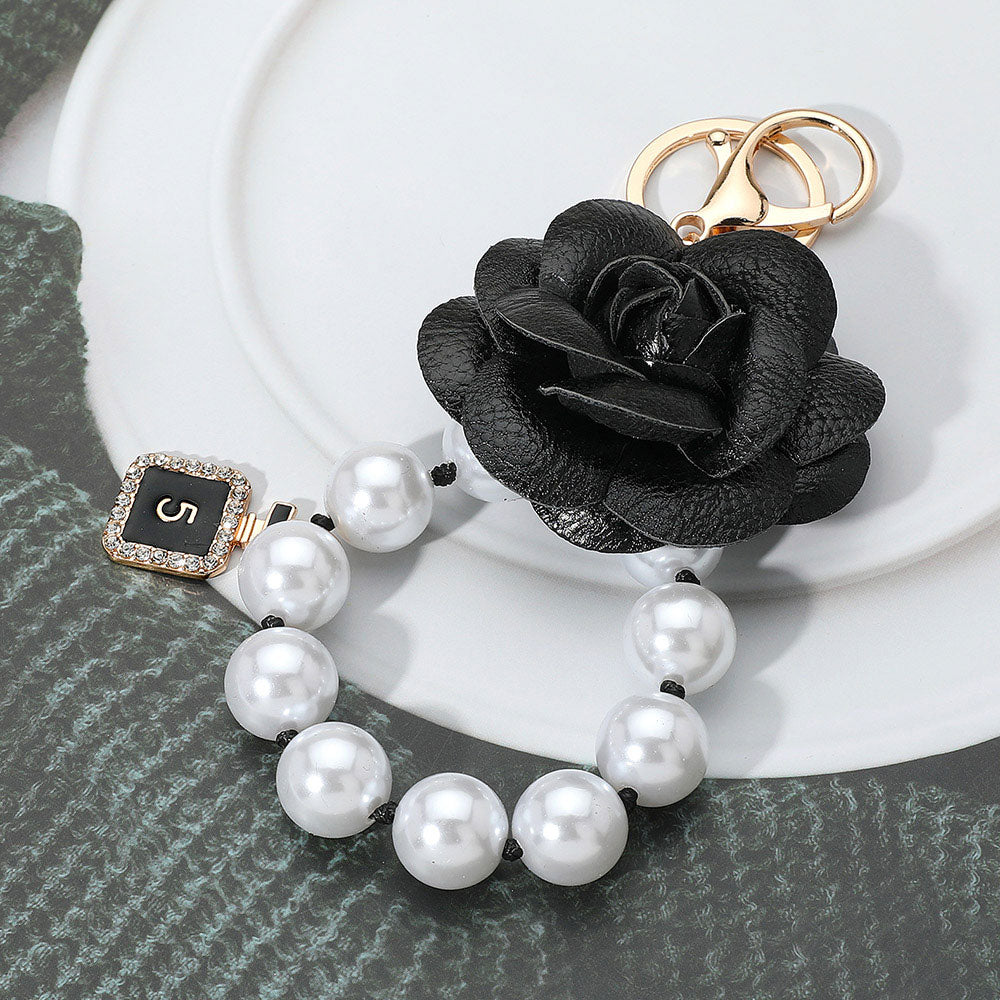 CC Inspired Pearl Flower Purse Charm/Key Chain