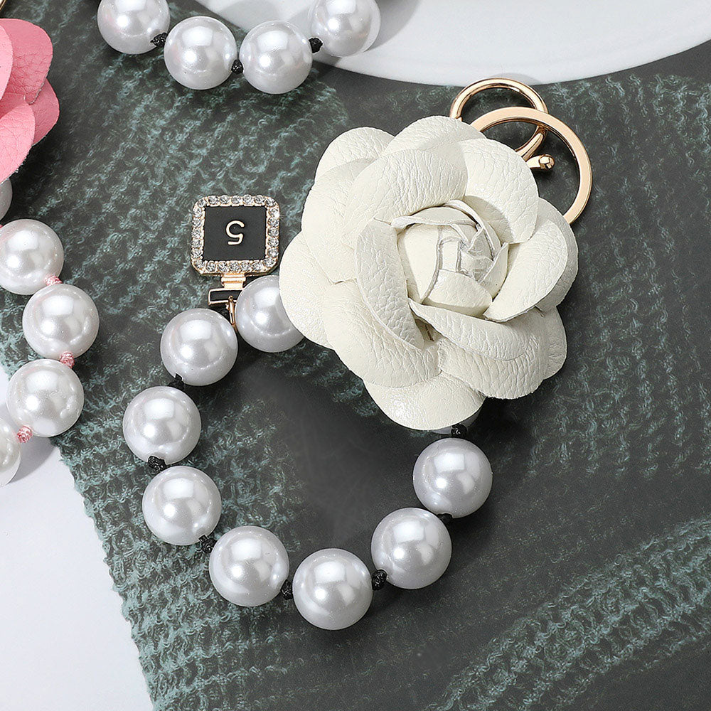 CC Inspired Pearl Flower Purse Charm/Key Chain
