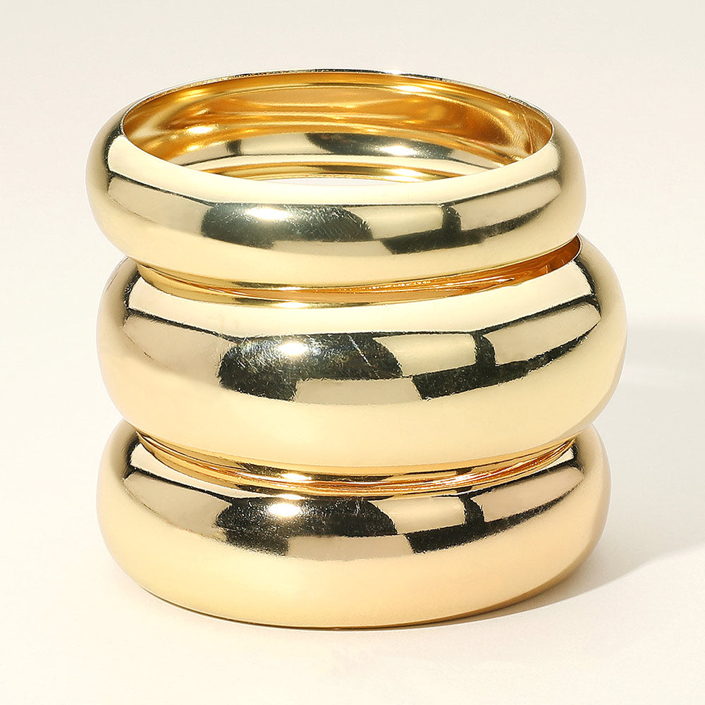 3PCS - Metal Multi Layered Bangle Bracelets