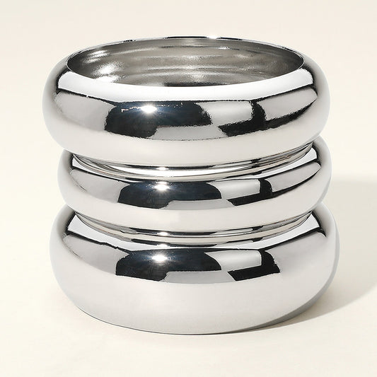 3PCS - Metal Multi Layered Bangle Bracelets
