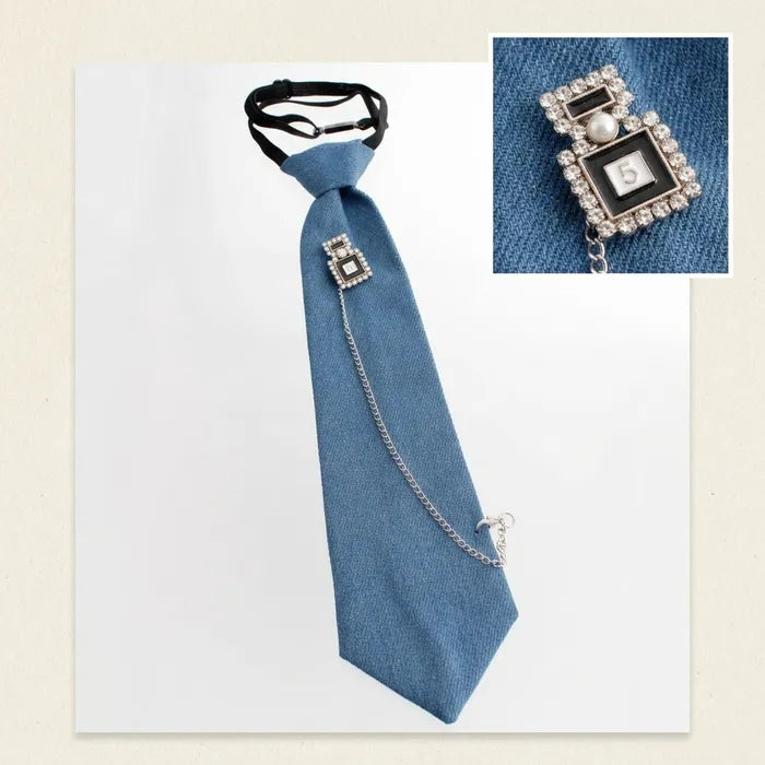 Blue Jean Number 5 Inspired Charm Tie