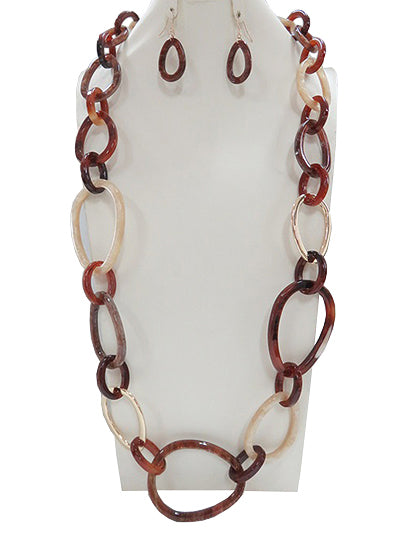 Oval Link Cellulose Necklace Set