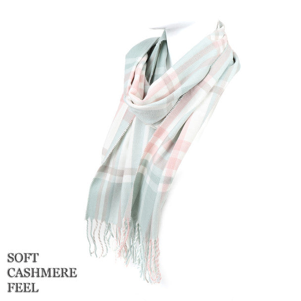 Cashmere Feel Plaid Scarf