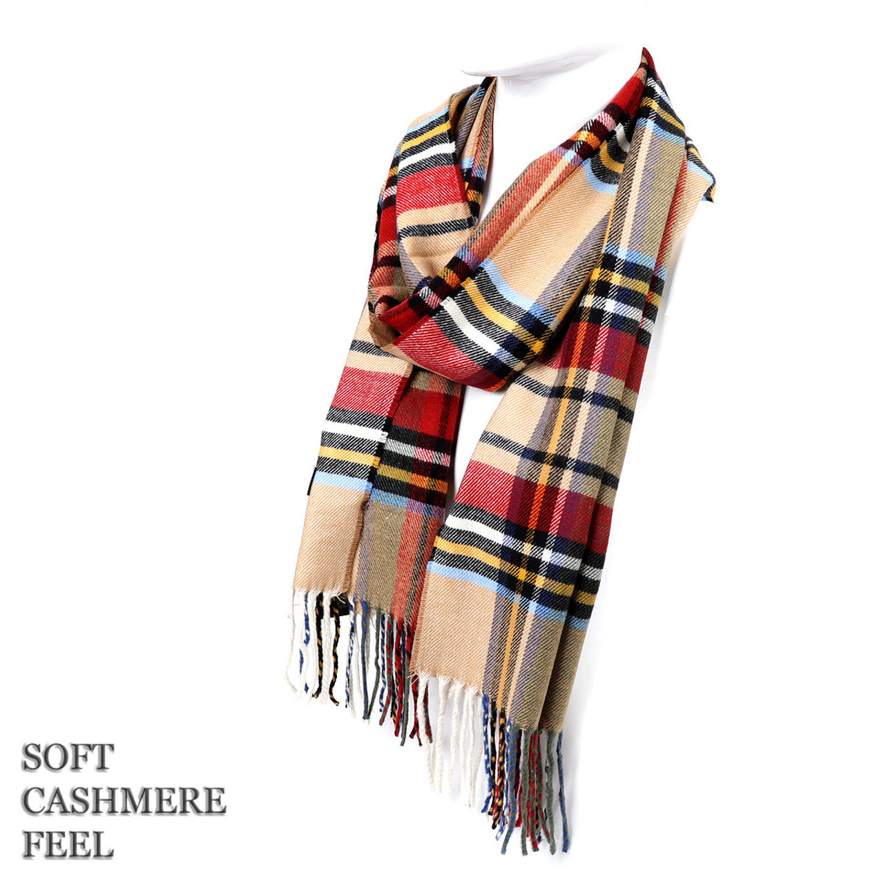 Cashmere Feel Plaid Scarf