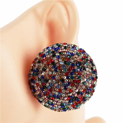 Round Bling Statement Earrings