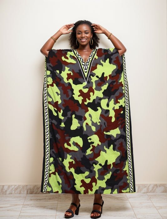 Camo Print One Size Kaftan