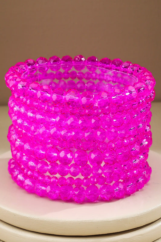 Glass Crystal 9 Piece Bracelet Stack