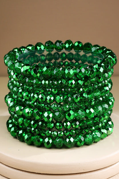Glass Crystal 9 Piece Bracelet Stack