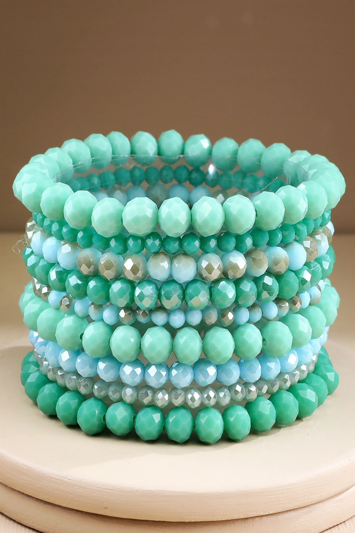 Glass Crystal 9 Piece Bracelet Stack