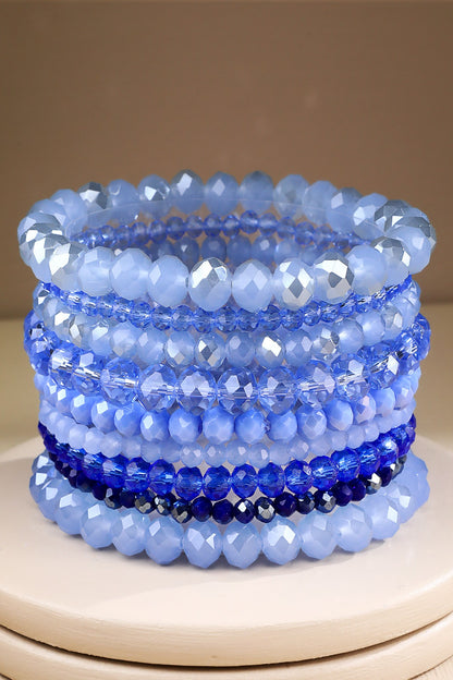 Glass Crystal 9 Piece Bracelet Stack